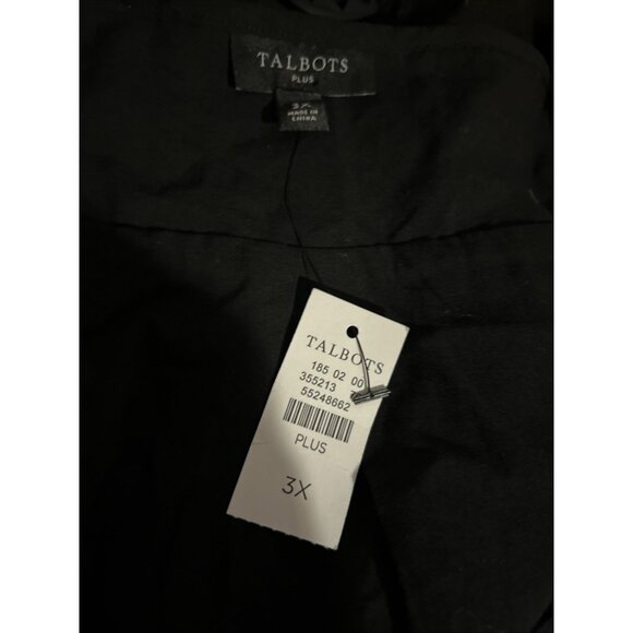 New Talbots Shirt Women 3X Black Eyelet Babydoll Boho Ruffle Scallop Travel - Picture 10 of 10